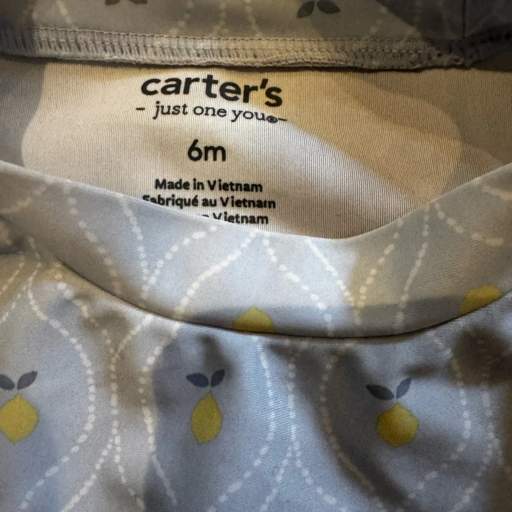 Swim Shirt Size 6 months Rash Guard in Light Blue with yellow lemons in EEUC